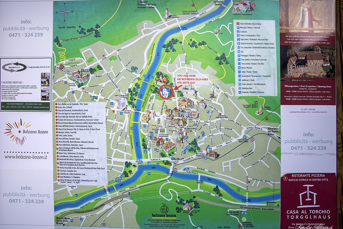 Больцано туристическая карта (Bolzano) - Италия (Italia)