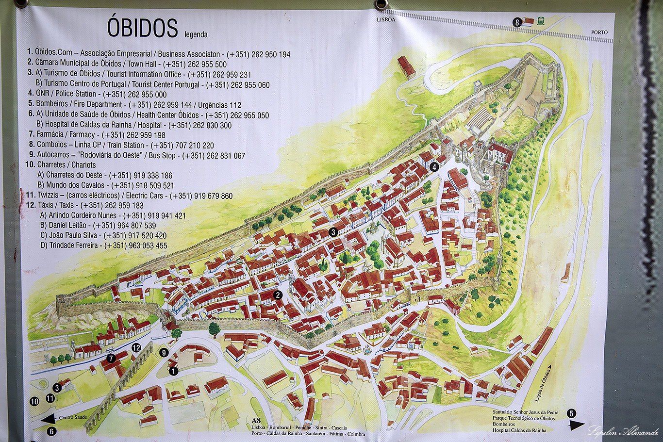 Обидуш - Туристическая карта (Óbidos - map)