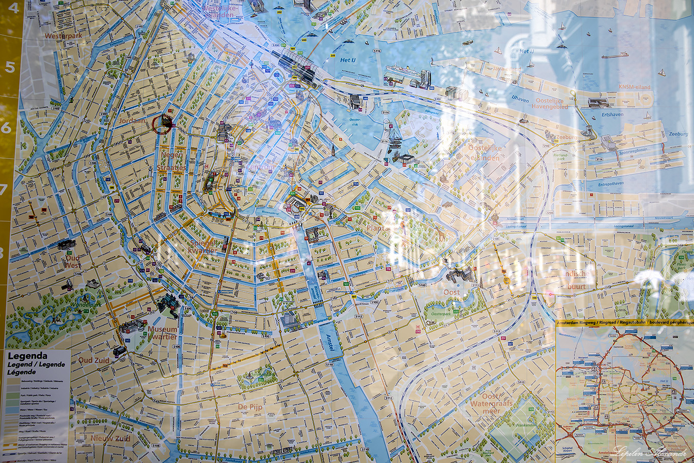Амстердам (Amsterdam - map) - Нидерланды (Nederland) Амстердам - туристическая карта