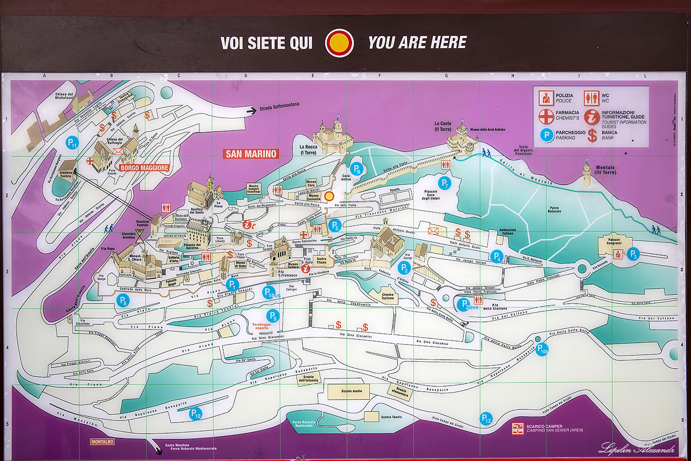 Туристическая карта - Сан-Марино (San Marino - map)