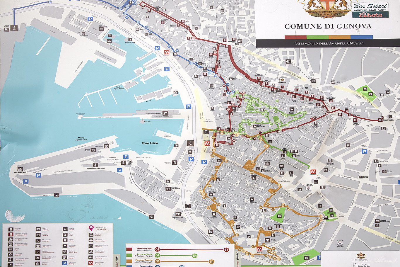 Генуя - туристическая карта (Genova map) - Италия (Italia)