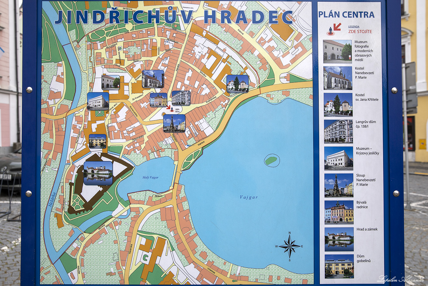 Йиндржихув-Градец - карта  ( Jindřichův Hradec -map)